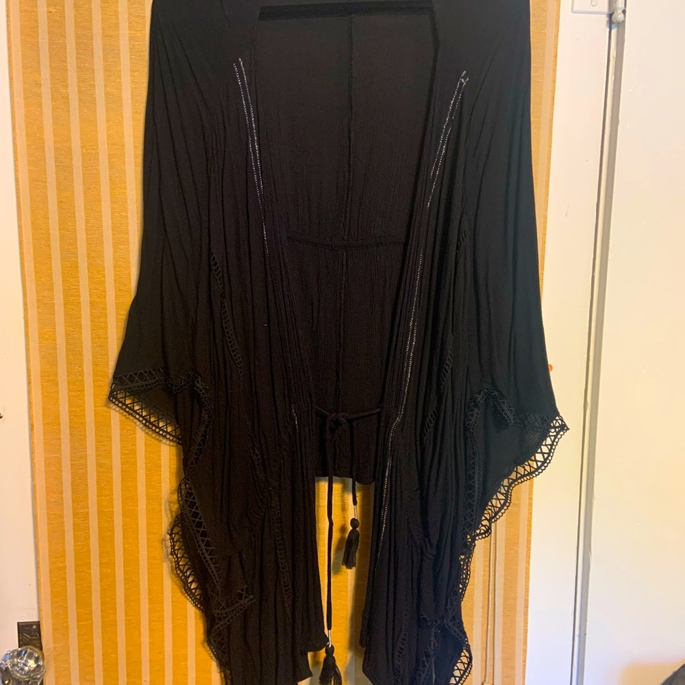 Poncho style swim cover up